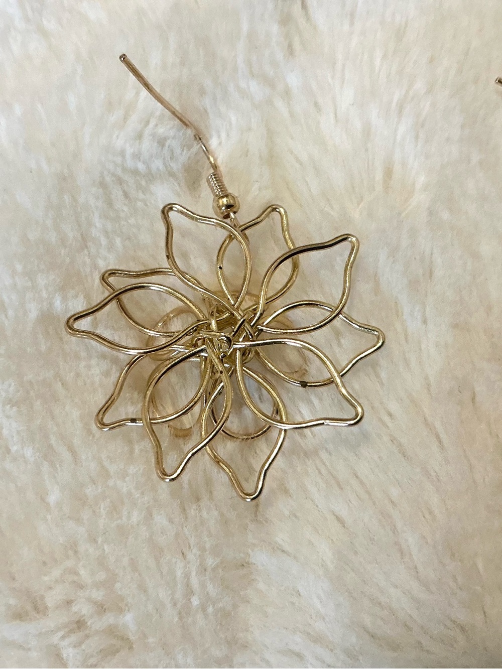 Adornia 14K Plated Wire Flower Drop Earrings - Picture 7 of 7